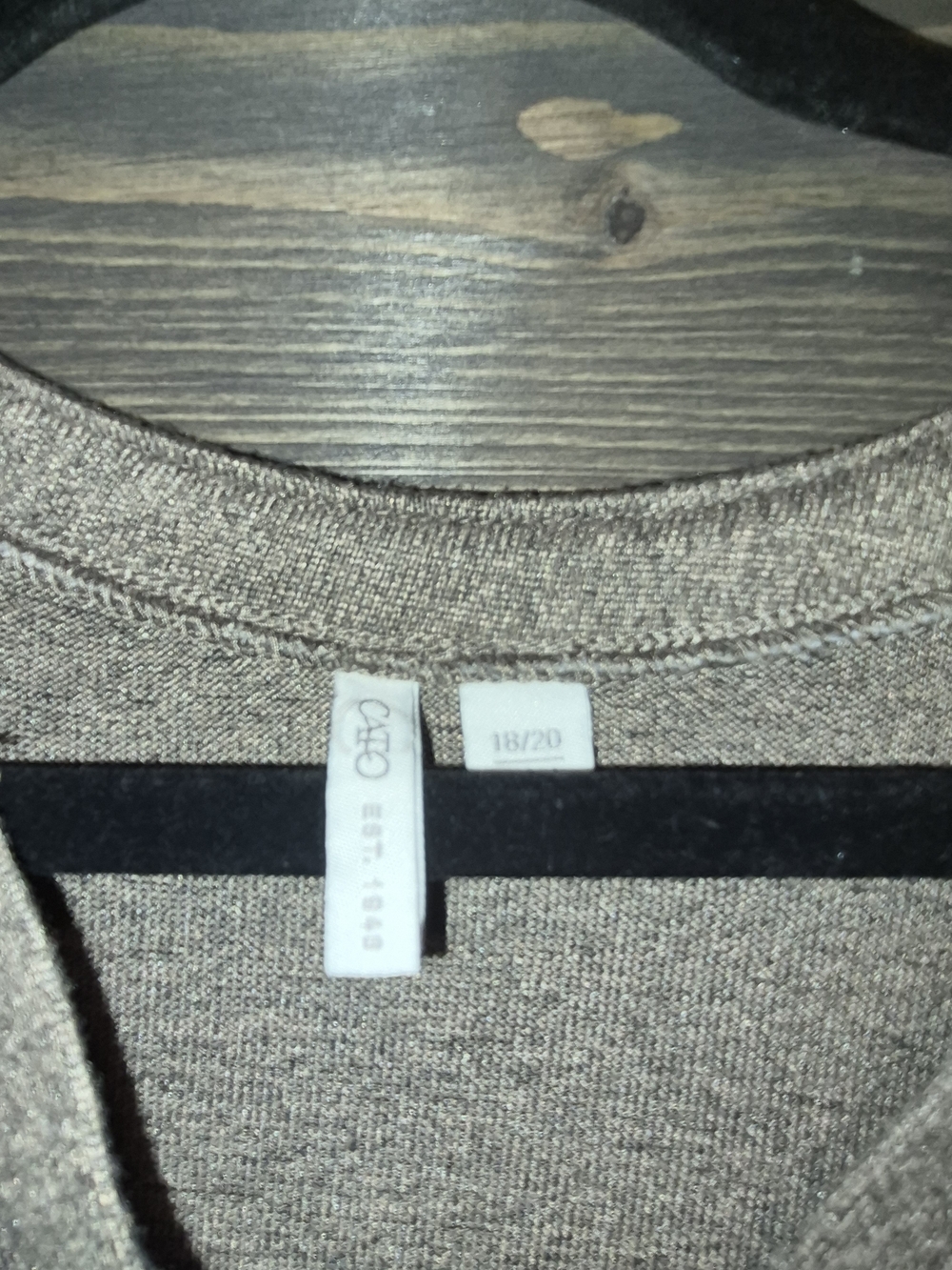 Cato Brown Tie-Front Sweatshirt with Multicolor Chevron Balloon Sleeves - Picture 3 of 6